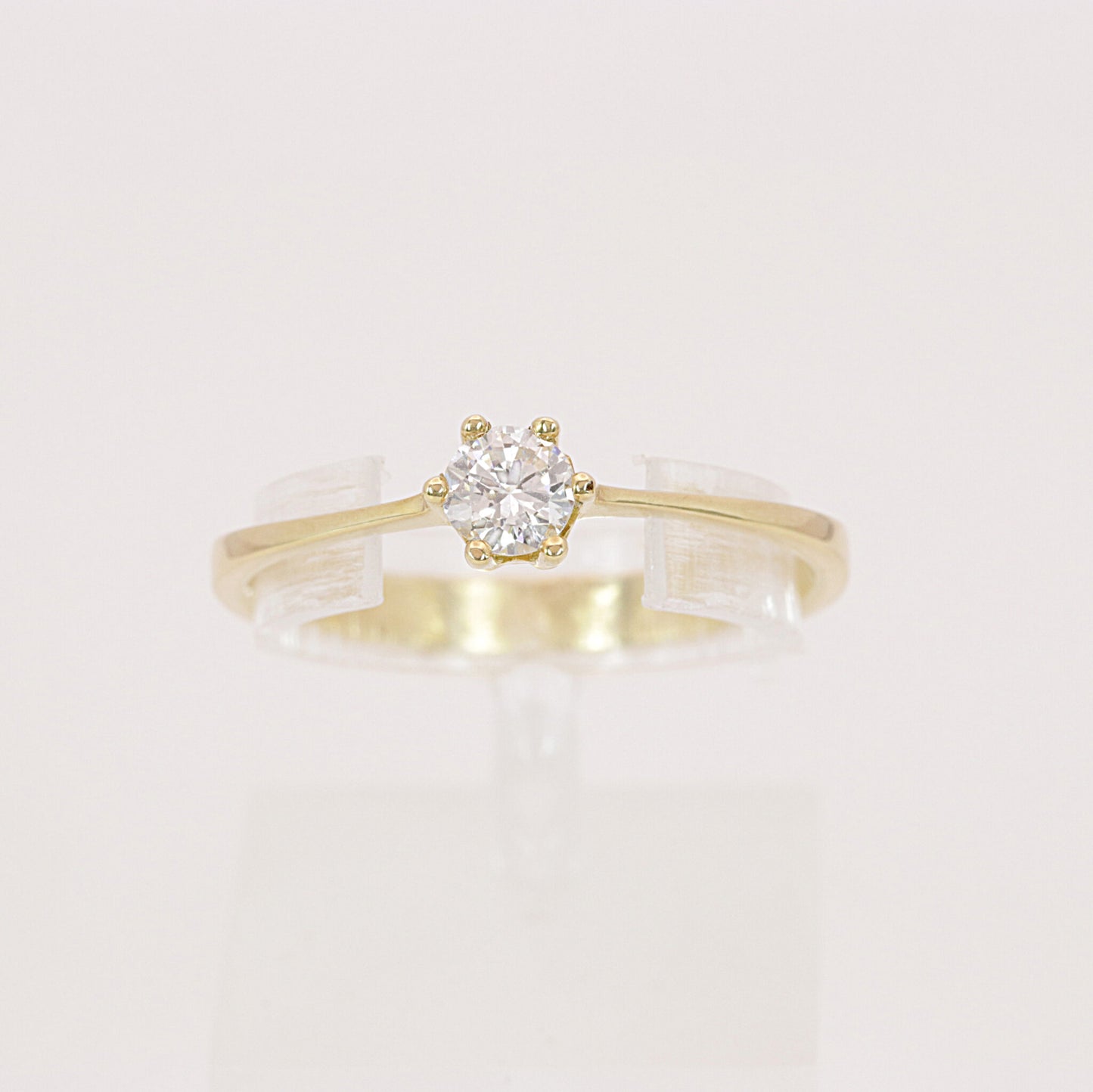 Solitär Ring 750/- Gelbgold HRD Zertifikat 0,25 ct Brillant