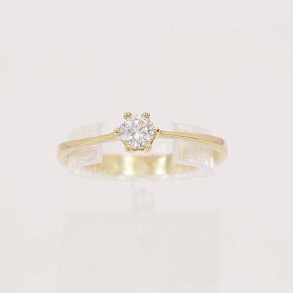 Solitär Ring 750/- Gelbgold HRD Zertifikat 0,27 ct Brillant