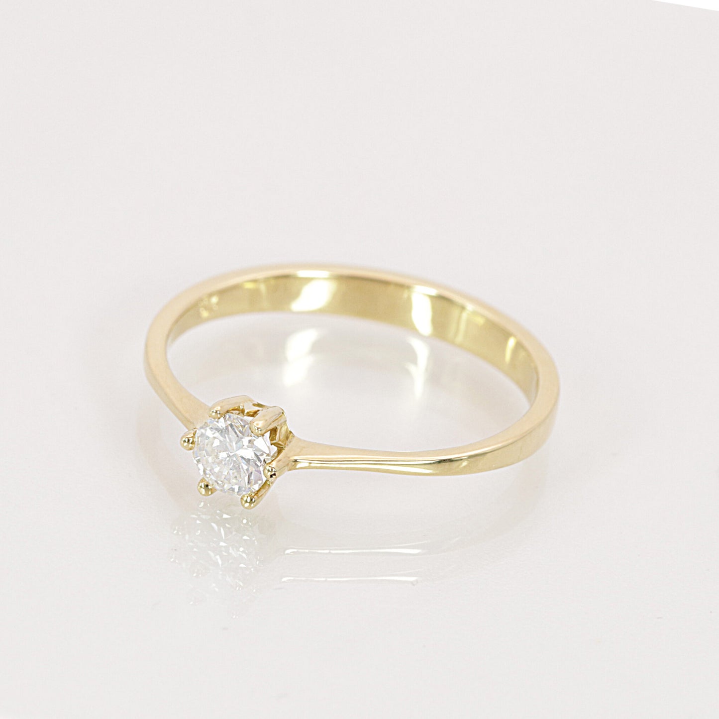 Solitär Ring 750/- Gelbgold HRD Zertifikat 0,25 ct Brillant