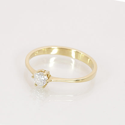 Solitär Ring 750/- Gelbgold HRD Zertifikat 0,30 ct Brillant