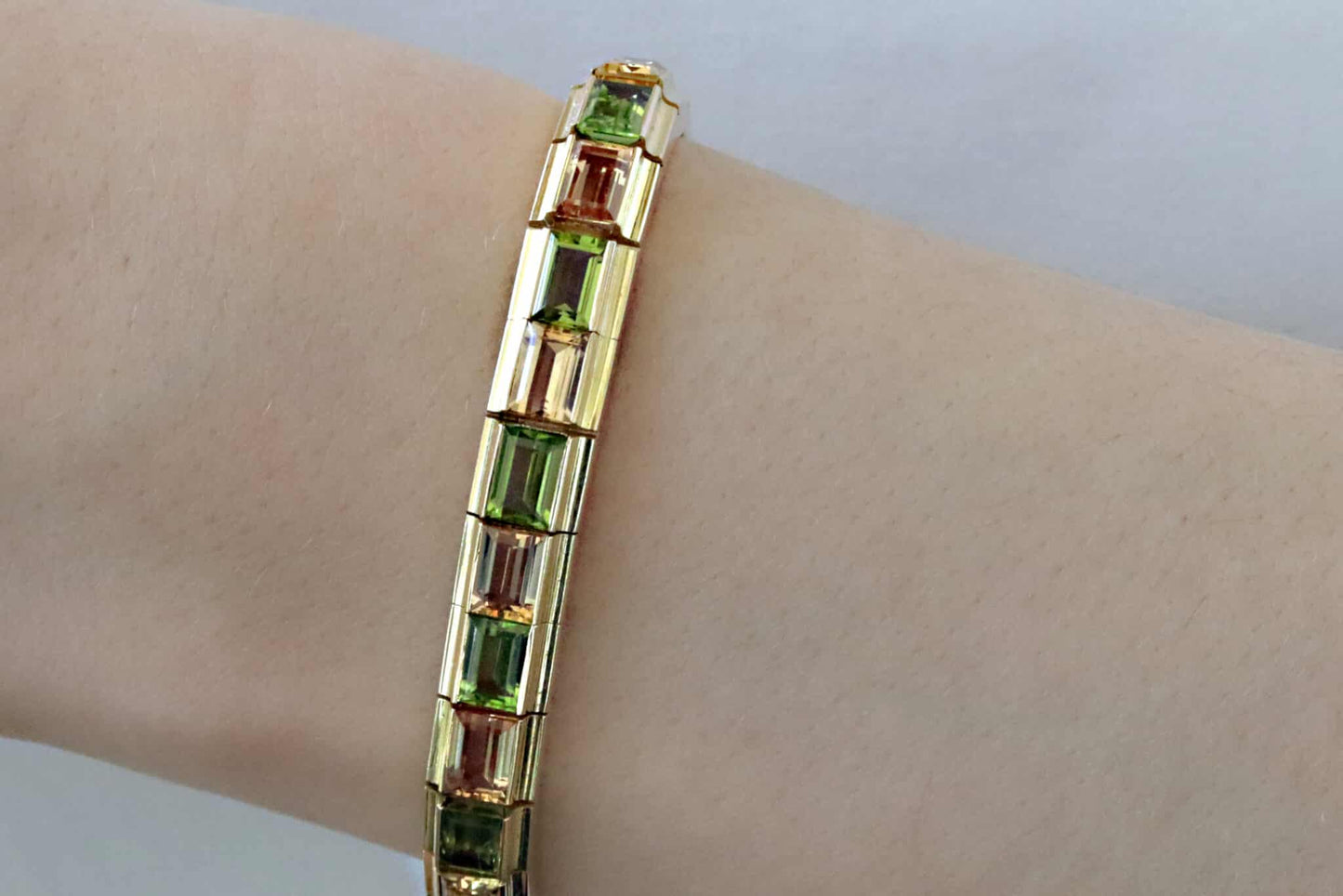 Peridot Citrin Armband 750/- Gelbgold Doebbelin