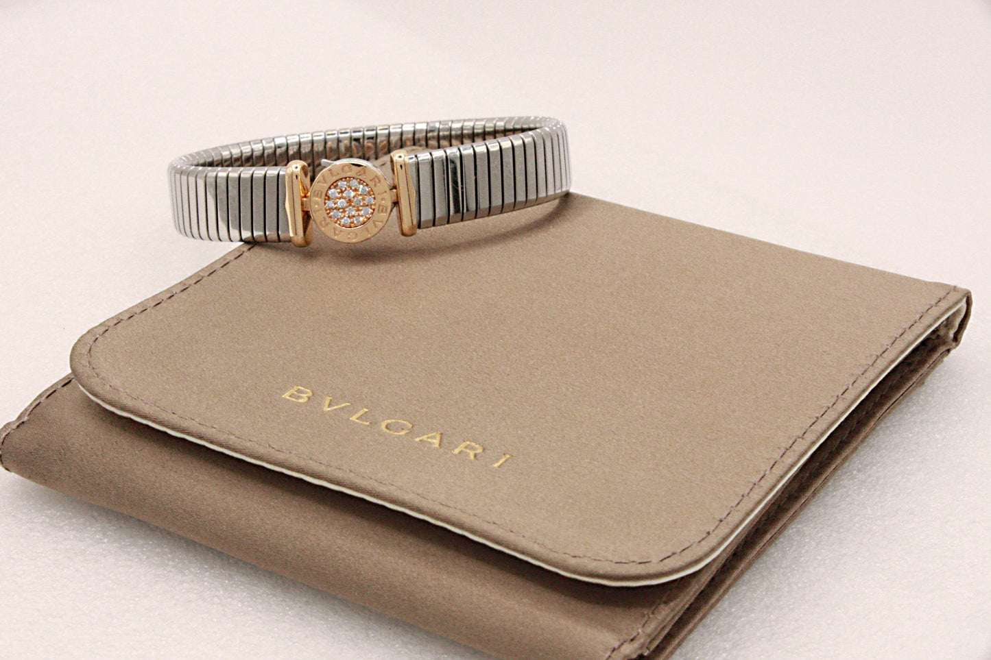 Original BULGARI Armband "Tubogas" 750er Gold mit Stahl