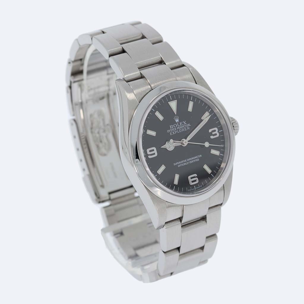 Rolex Explorer 2004 | Box und Papiere | Oyster | Schwarz | 114270 | Luxusuhr