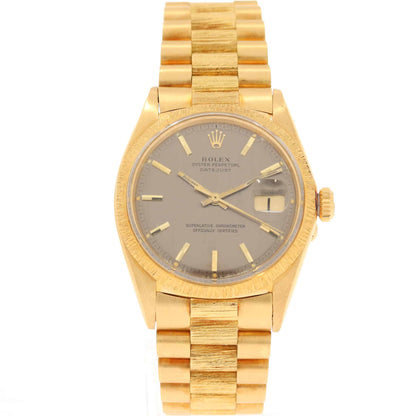 Rolex Datejust | 36mm | 18kt Gelbgold | President Borke | ca.1966 | 1607 | Luxusuhr