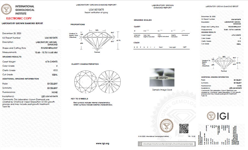 LAB-GROWN Diamant | 4,76 ct F-VS2 | mit IGI Expertise