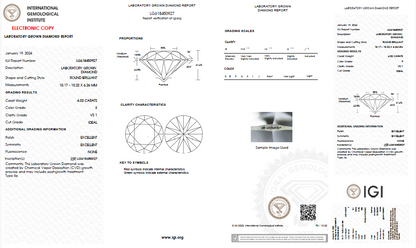 LAB-GROWN Diamant | 4,02 ct F-VS1 | mit IGI Expertise