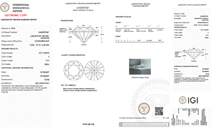 LAB-GROWN Diamant | 4,01 ct F-VS2 | mit IGI Expertise