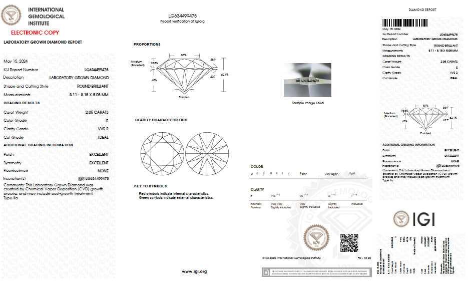 LAB-GROWN Diamant | 2,05 ct E-VVS2 | mit IGI Expertise