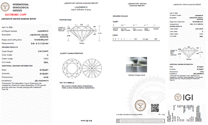 LAB-GROWN Diamant | 2,04 ct D-VVS2 | mit IGI Expertise