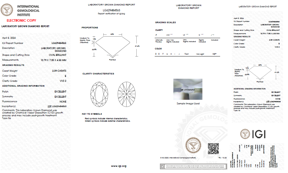 LAB-GROWN Diamant | 2,09 ct E-VVS2 | mit IGI Expertise