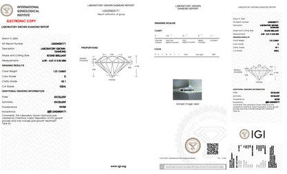 LAB-GROWN Diamant | 1,01 ct D-VS1 | mit IGI Expertise