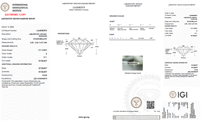 LAB-GROWN Diamant | 1,01 ct E-VS1 | mit IGI Expertise