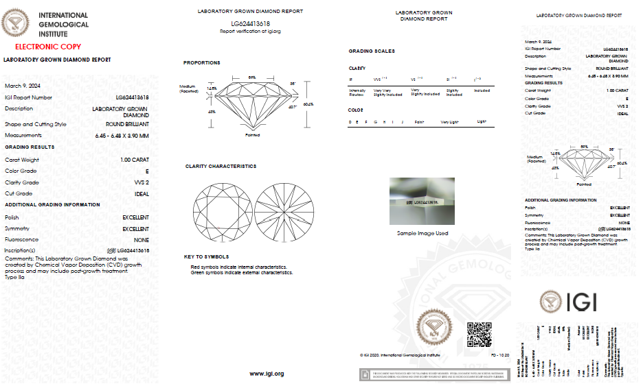 LAB-GROWN Diamant | 1,00 ct E-VVS2 | mit IGI Expertise