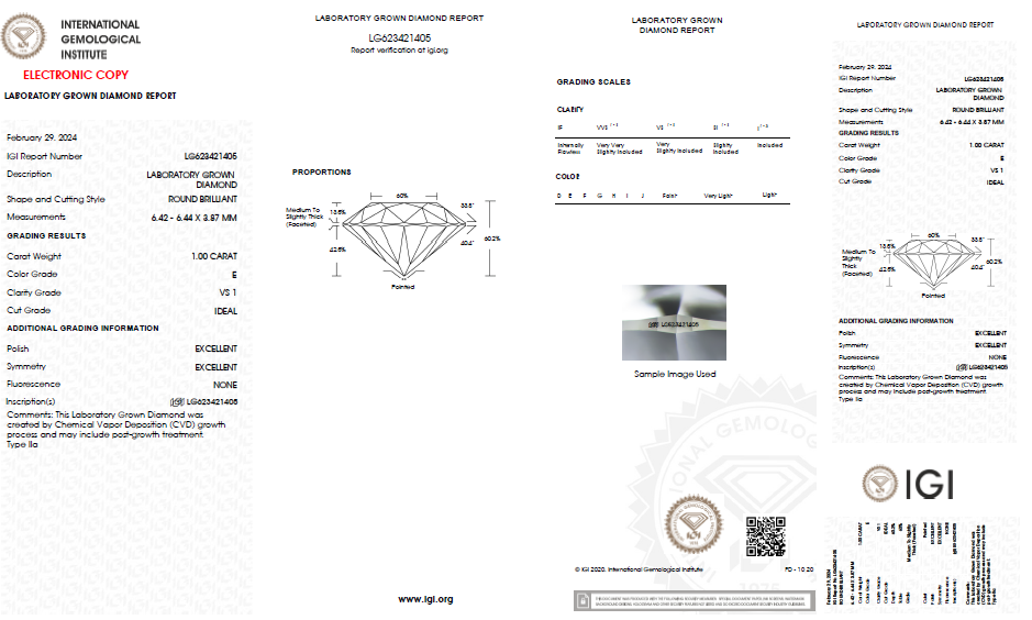 LAB-GROWN Diamant | 1,00 ct E-VS1 | mit IGI Expertise