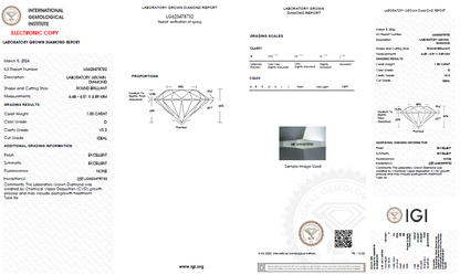 LAB-GROWN Diamant | 1,00 ct D-VS2 | mit IGI Expertise