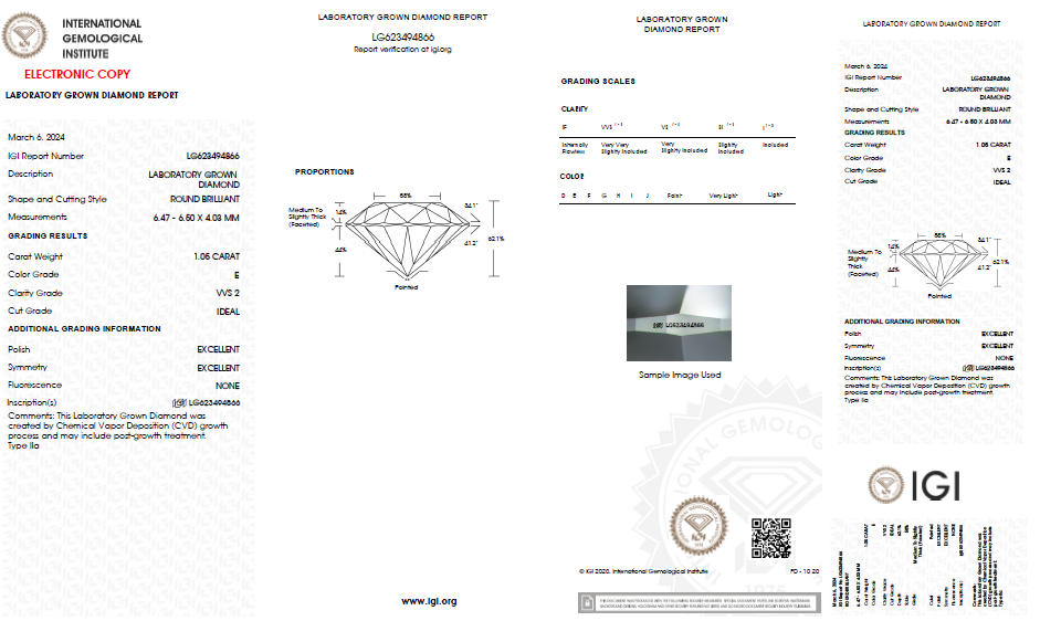 LAB-GROWN Diamant | 1,05 ct E-VVS2 | mit IGI Expertise