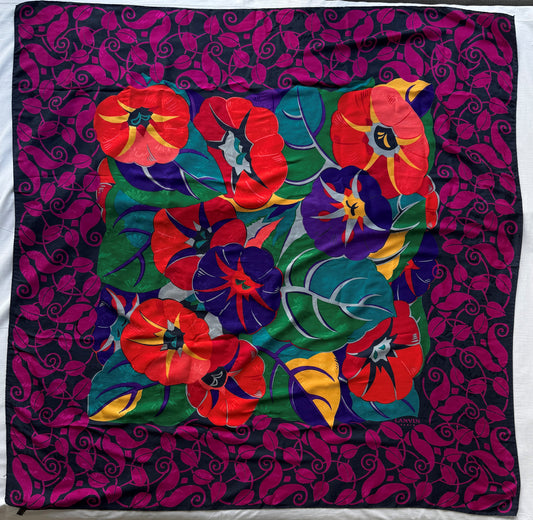 Lanvin Paris Seidentuch florales Motiv 140 cm x 140 cm