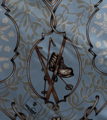 Van Laack Seidentuch "Winter"  85 cm x 84 cm hellblau/weiß